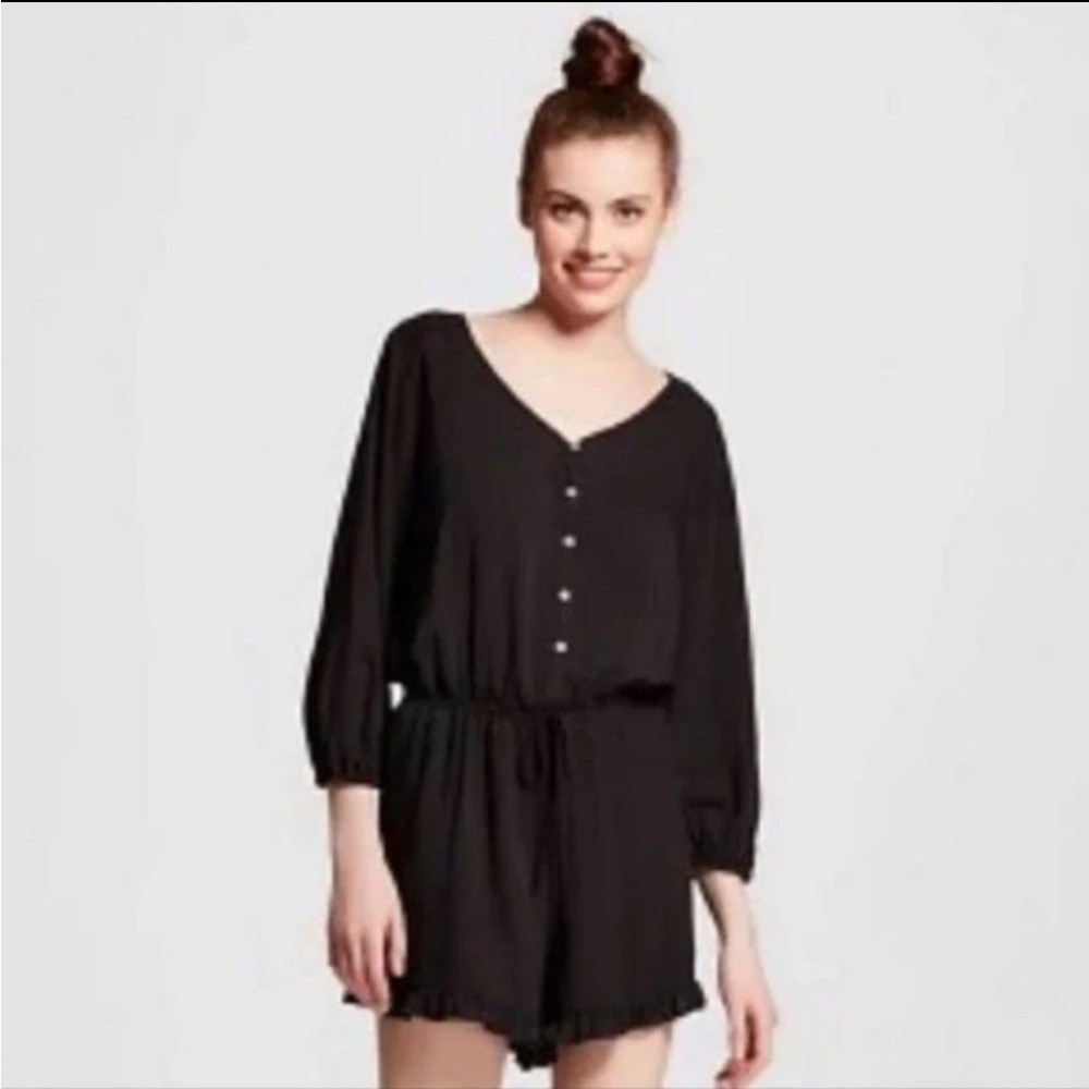 Mission Supply Co Black Tie Waist Romper